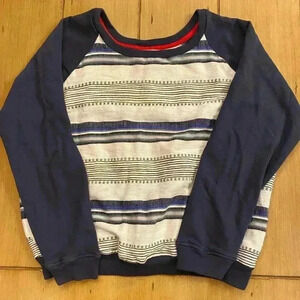LemLem Women’s Crew Neck Pullover Cotton blue white classic large beach wear